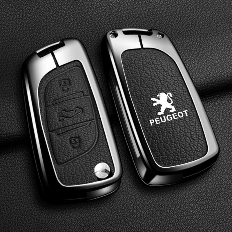 Роскошный чехол для ключа автомобиля Peugeot для 5008, 308, 408, 508, 3008, 2008, 4008 - Алюминиевый корпус с пряжкой