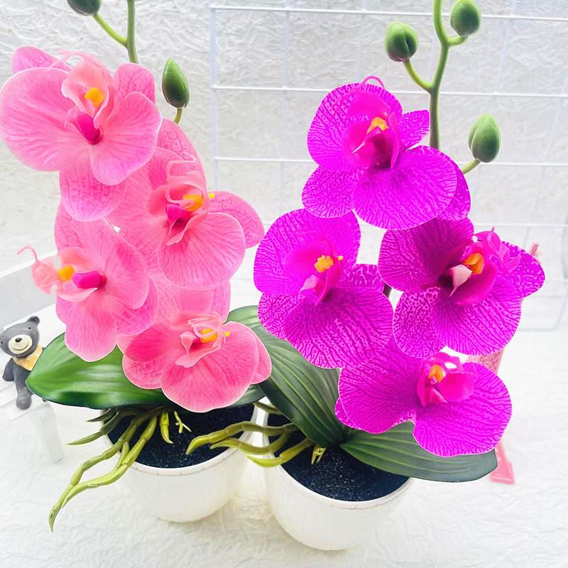 Phalaenopsis Faux Flower Arrangement With Injection Molded Craft For House Decoration And Gift