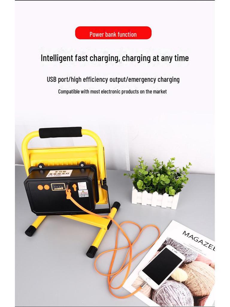 Portable Super Bright LED Rechargeable Floodlight for Home, Outdoor, and Camping