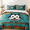 Felix the Cat Custom Name 3pc Set Perfect for Bedroom Use Comfortable Bedding Set Includes a Duvet Cover and Two Pillowcases Ideal Birthday or Christm