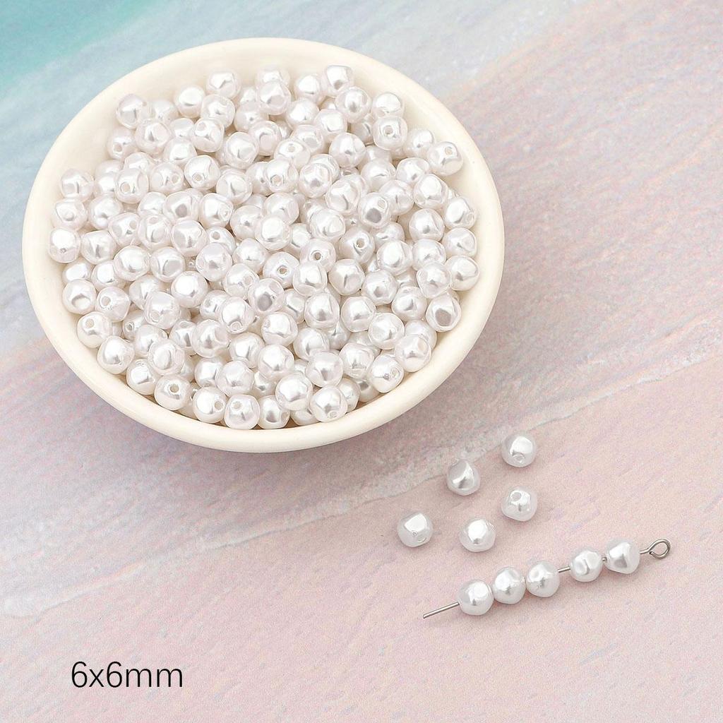 Геометрическая форма имитация жемчуга из АБС-пластика, бусины с прямым отверстием, браслет «сделай сам», ювелирные аксессуары