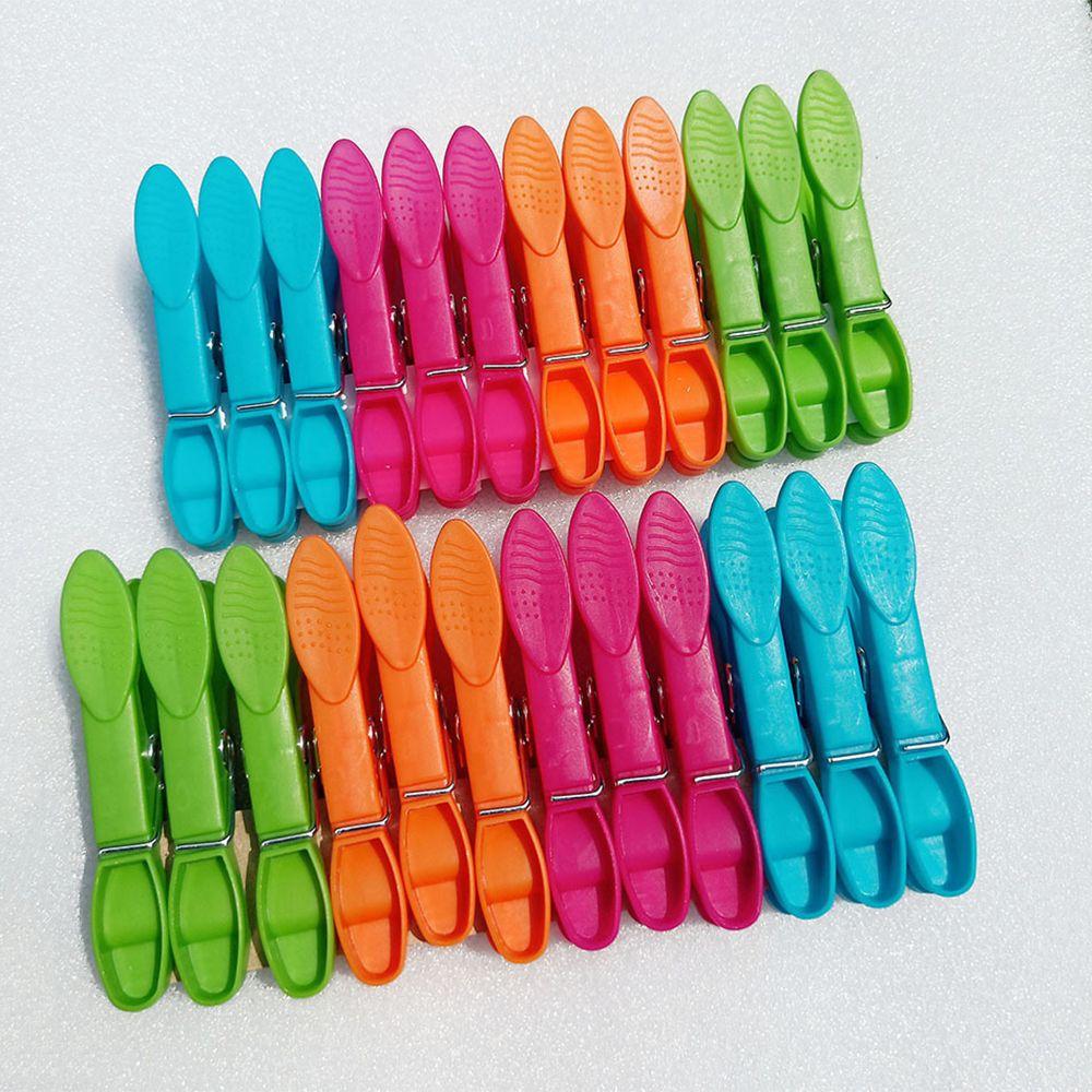 24/48/60Pcs Spring-Loaded Clothespins Mixed-Color Clothes Clips Windproof Clothes Pegs Home Storage