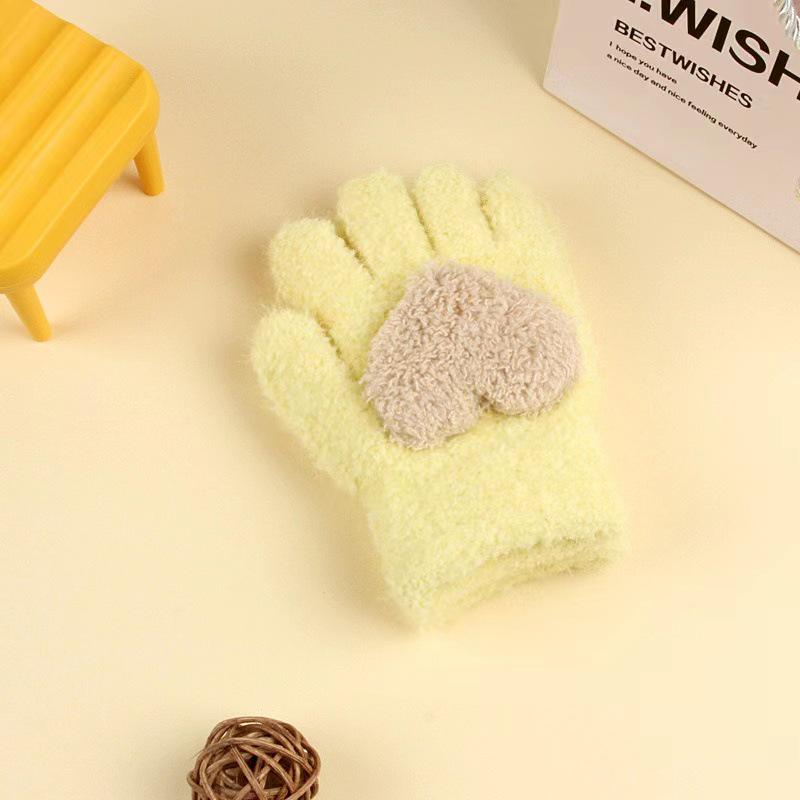 Детские зимние перчатки в корейском стиле с милым медведем - Теплые, Защищающие от холода, Пятипалые для мальчиков и девочек