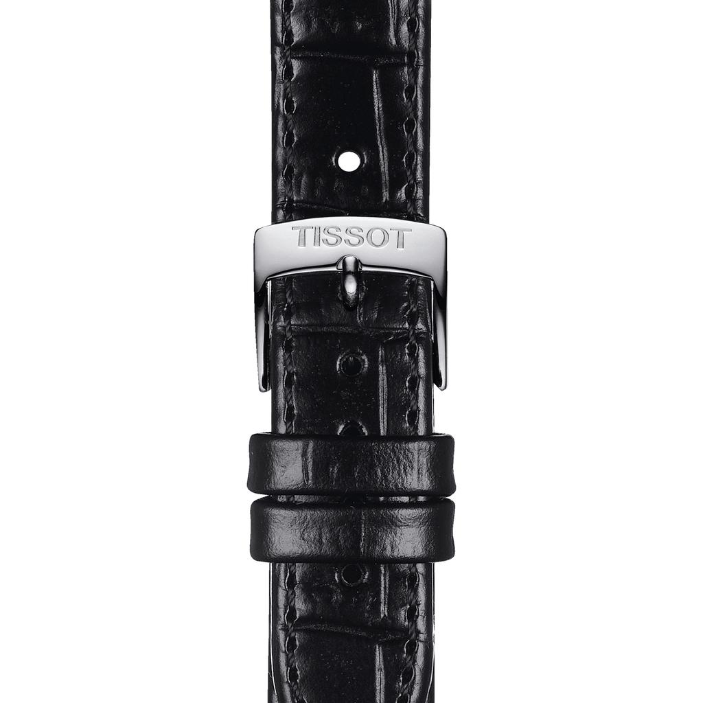 Tissot Мужские модные часы T122.210.16.033.00 с кожаным ремешком и серебристым циферблатом