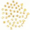 44pcs Stars Moon Hollow Out Hair Ring Dread Locks Hair Braid Tubes Dreadlocks Beads  Decor
