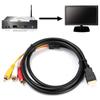 New Black Electronic HDMI Male To 3 RCA Cable 1080P 5FT Audio Video AV Cord Adapter