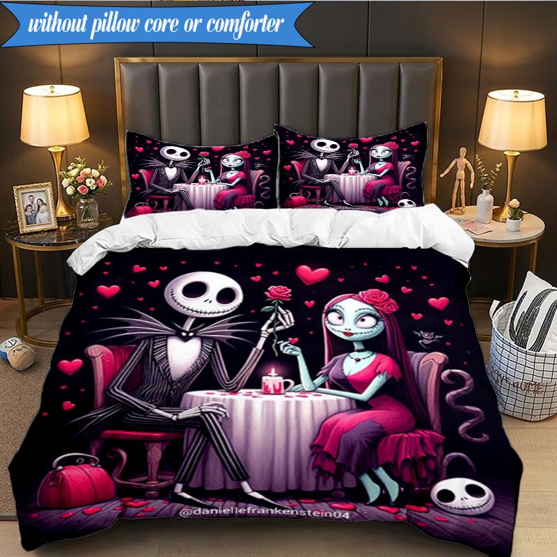 Halloween Jack 3pcs K-pop music group Bedding set,Ideal for Bedroom, Dormitory,Including Duvet Cover And 2pcs Pillowcases,Fan gifts