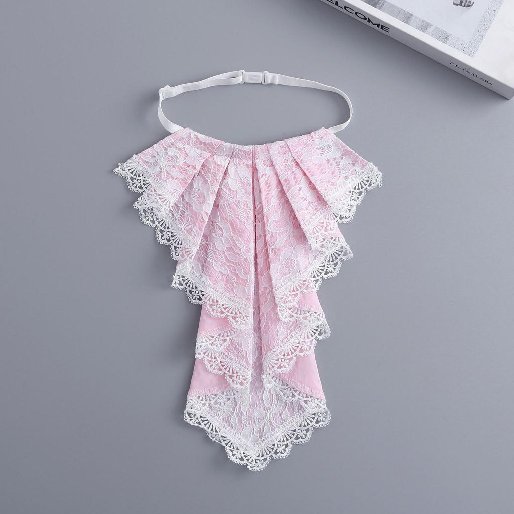 Lace Embriodery Shirt Detachable Collar Ties for Womens False Collar Retro Neck Ties Decorative Neckline Ruffled Fake Collar