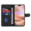 For iPhone 16 Plus Case Curved Line Imprint Leather Wallet Stand Phone Cover