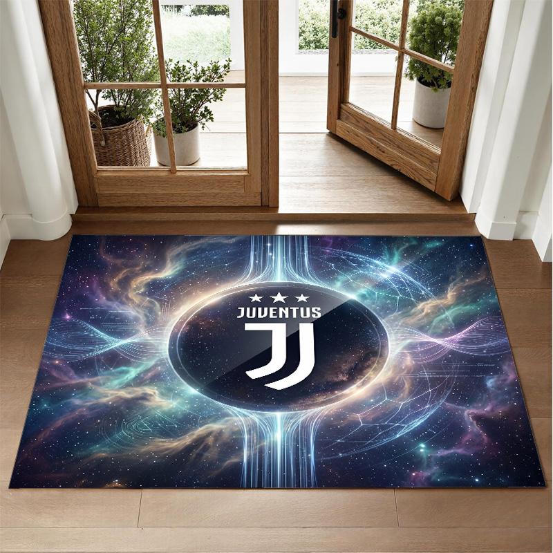 Juventus FC Design Crystal Velvet Rug Soft Decorative Mat for Bedroom Entrance