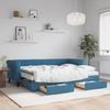 VidaXL Daybed with Trundle and Drawers Blue 80x200 Cm Velvet 3197835
