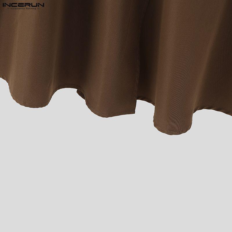 INCERUN Женские Мужские Пэчворк Высокая Талия Пояс Повседневные Складки Воланы Плиссированные Юбки