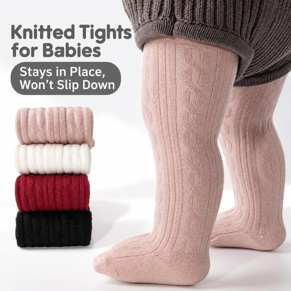 Solid Color Kids Pantyhose Twisted Texture Children Tights Sweet Girls Knit Leggings Girl Baby