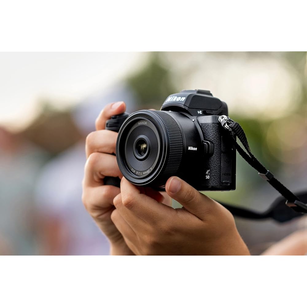 Nikon NIKKOR Z 28mm f/2.8 interchangeable lens for Z-mount mirrorless cameras, prime lens, black.