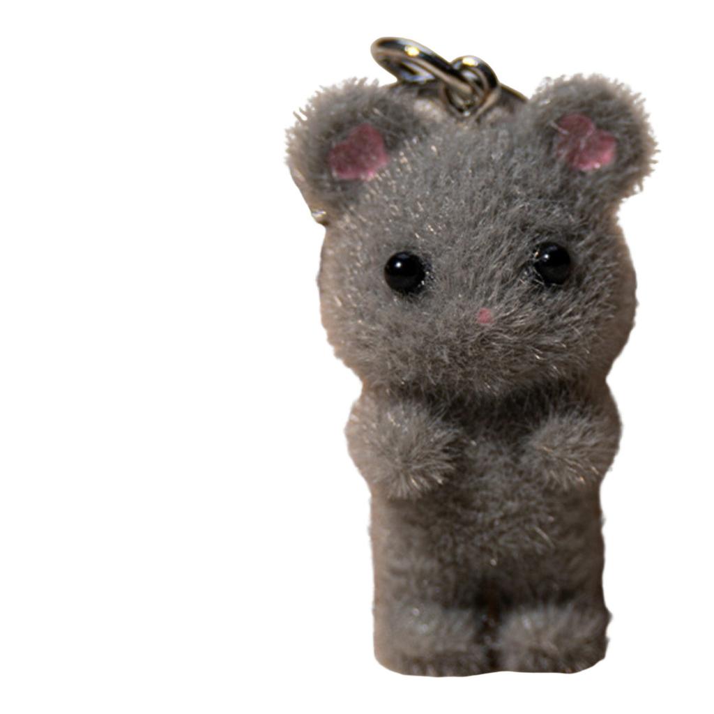 Resin Flocking Cute Three-dimensional Cat Keychain Pendant Car Key Chain Pendant Bag Pendant