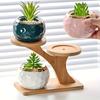 1pc Multifunctional Bamboo Plant Stand for Succulents and Potted Plants, Ideal for Home, Office, or Balcony Decor, Flower Rack