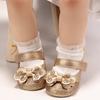 Baby Girls Mary Jane Flats Infant Non-Slip Soft Sole Glittered Sequins Prewalkers PU Leather Newborn Bowknot Princess Wedding First Walkers 0-18M