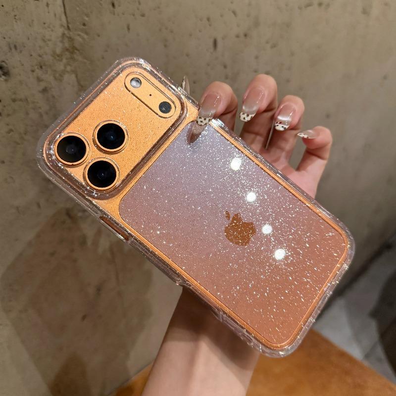 Роскошный Блестящий Силиконовый Прозрачный ТПУ Чехол Для Телефона Для iPhone 17 Air 16 15 14 Plus 13 11 12 Pro Max Прозрачная Мягкая Крышка Funda