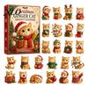 24 Day Christmas Countdown Cat Advent Calendar, with Cute Ornaments, Decorative Accents 2D Acrylic Kitty Holiday Decorations, Gift for Kids,