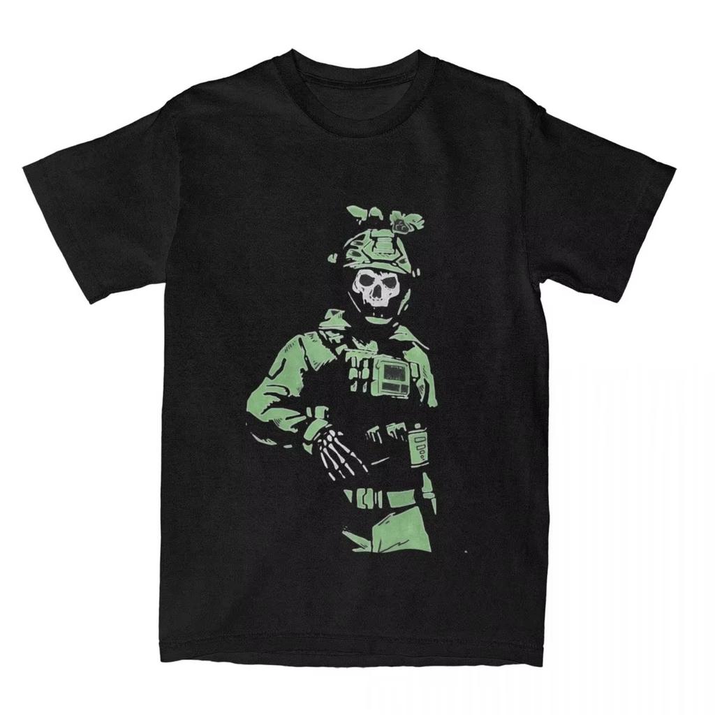 Call of Duty Ghost MW2 T-Shirt Men's Women Clothing O-neck Short Sleeve Top Trendy Streetwear Casual Cotton Summer Oversized Tee