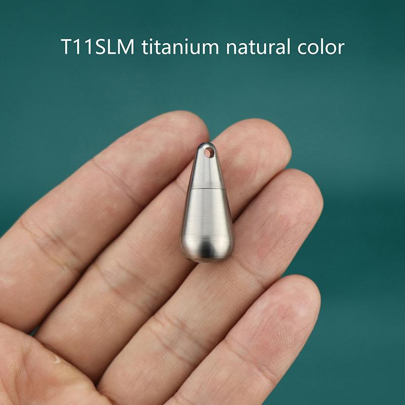 1Pc Mini Medicine Pill Box Pure Titanium Waterdrop Pendant Small Pill Bottle Portable Waterproof Tablet Container