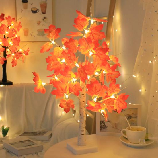 Кленовые деревья с подсветкой Сделай сам Ветки Кленовый лист Свет Осенние Украшения на День Благодарения для Дома Свадьбы Вечеринки в помещении
