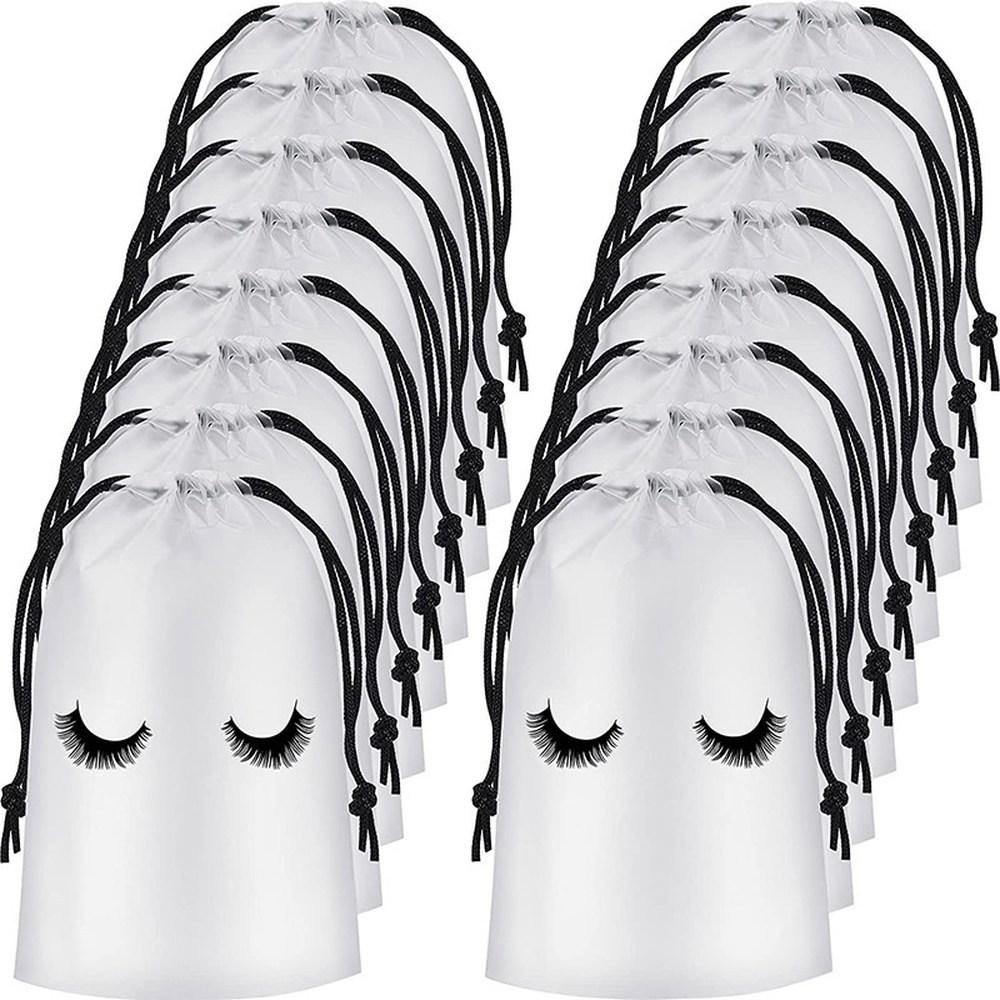 Eyelash Aftercare Bag Plastic Waterproof Toiletry Makeup Pouch Travel with String Accessories Medium 13x18cm