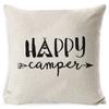 Cotton Linen Cushion Cover Best Memories Happy Camper Decorative Pillow Case Bedroom Sofa Home Decor Gift Fundas De Cojin