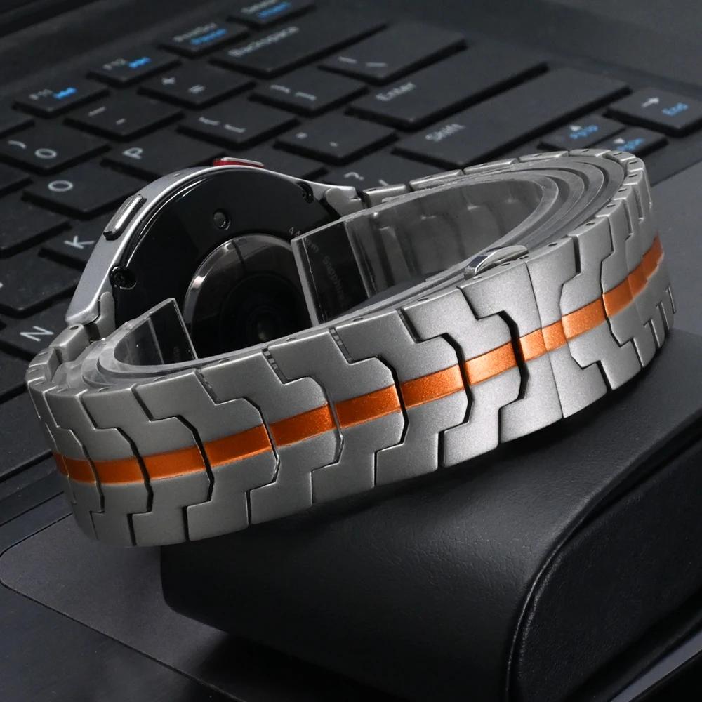 Ремешок из нержавеющей стали для Samsung Galaxy Band 7 6 5 4 FE 44мм 40мм Браслет без зазоров для Galaxy 6 Classic 47мм 43мм 5 Pro 45мм