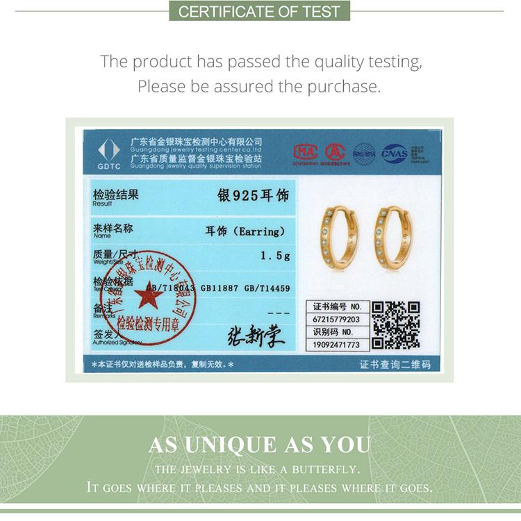 BAMOER 925 Sterling Silver Hoop Earrings for Women Minimalist Simple Circle Cubic Zirconia Earings