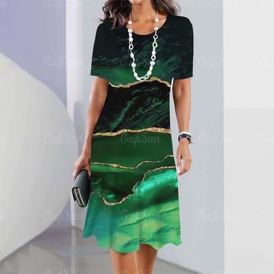 2025 Новые женские платья с графическим принтом Элегантные и красивые платья миди больших размеров Женское летнее цельное платье