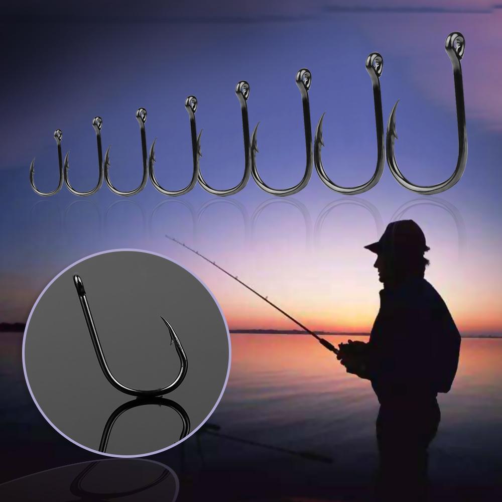 100PCS/SET High Quality Perforated Barb Fishook Durable Head Fishing Hooks Fish Bait
