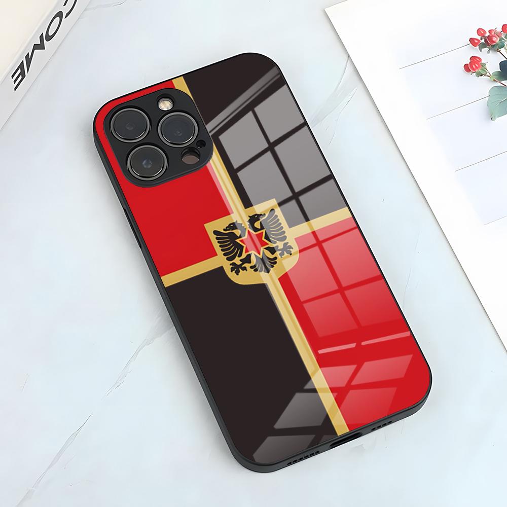 Albania Albanians Flag Phone Case For IPhone 17 Pro Max 15 Pro 16 14 Plus 12 13 Mini 11 Pro Shockproof Glass Cover