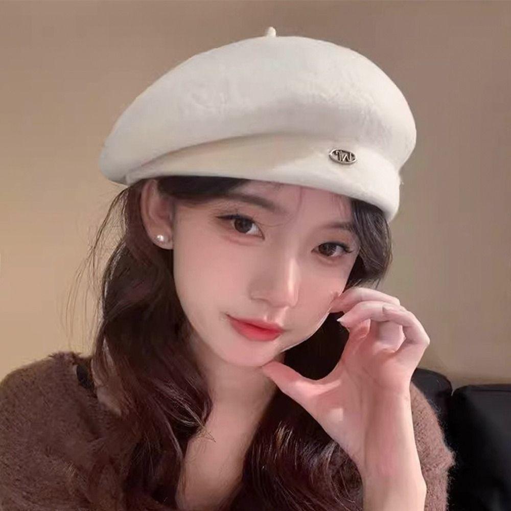Retro Plain Cap Warm French Artist Hat Autumn Winter Wool Berets Hat for Women