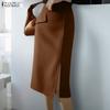 Женские элегантные повседневные однотонные облегающие миди-юбки