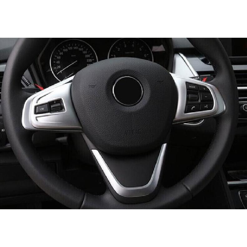 2015-19 Frame Cover For BMW 2 Series Touring Steering Wheel Button Matte Silver