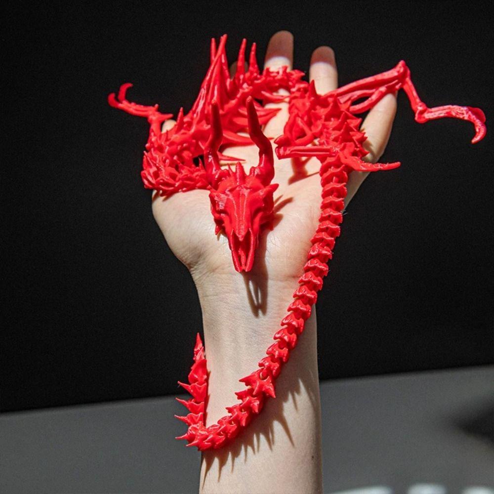 Модель скелета дракона, напечатанная на 3D-принтере, подвижная, креативные подарки, украшения, суставной череп дракона, коллекционная фигурка, модель животного