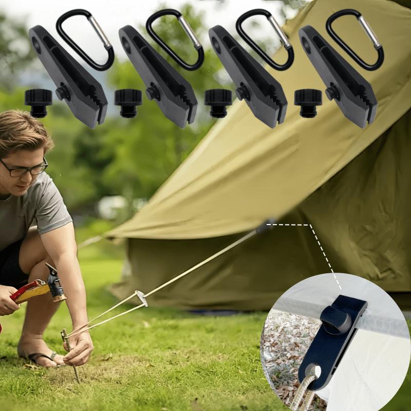 8Pcs Heavy Duty Adjustable Tent Clips Crocodile Tooth Windproof ABS Buckle for Canopy Awning Courtyard Sail Camping Hiking Gear