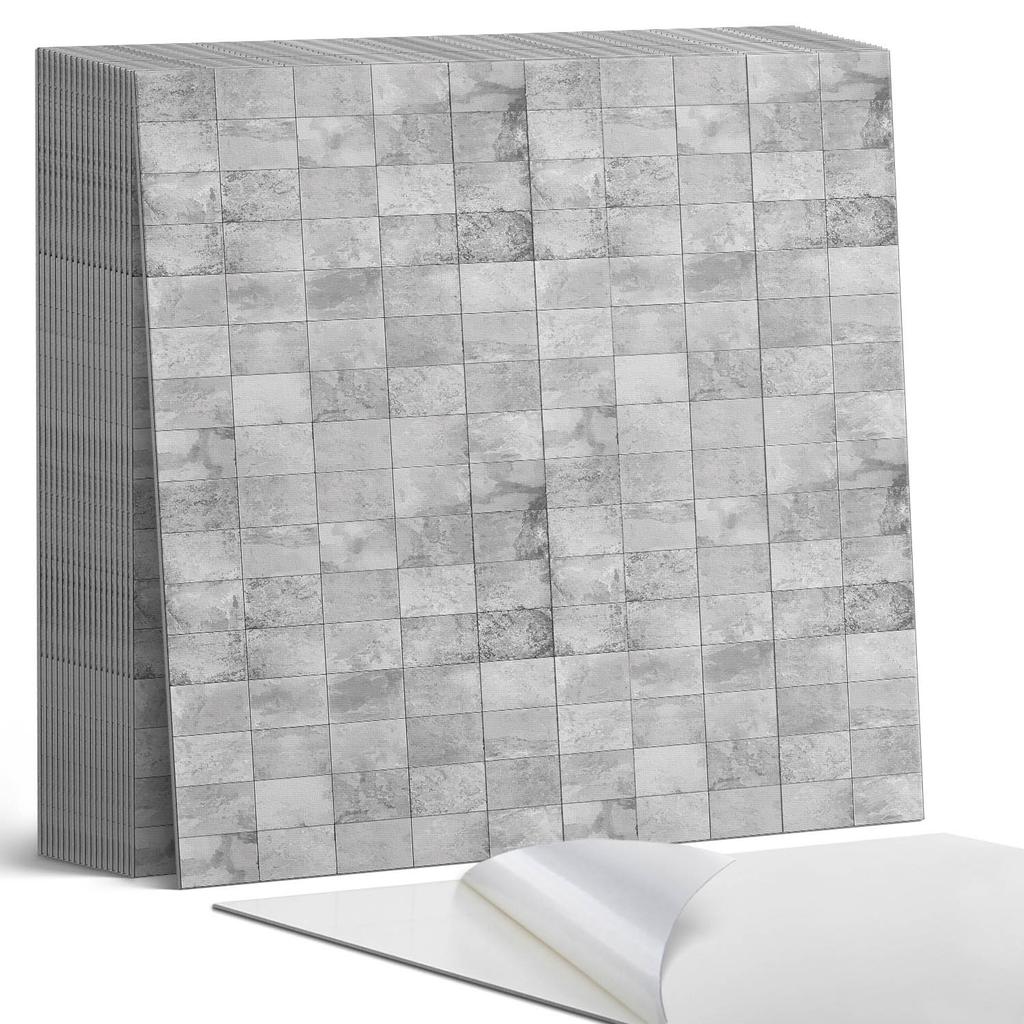 Self-Adhesive Vinyl Tile Set Stone Tile Pattern 20x20x20 cm