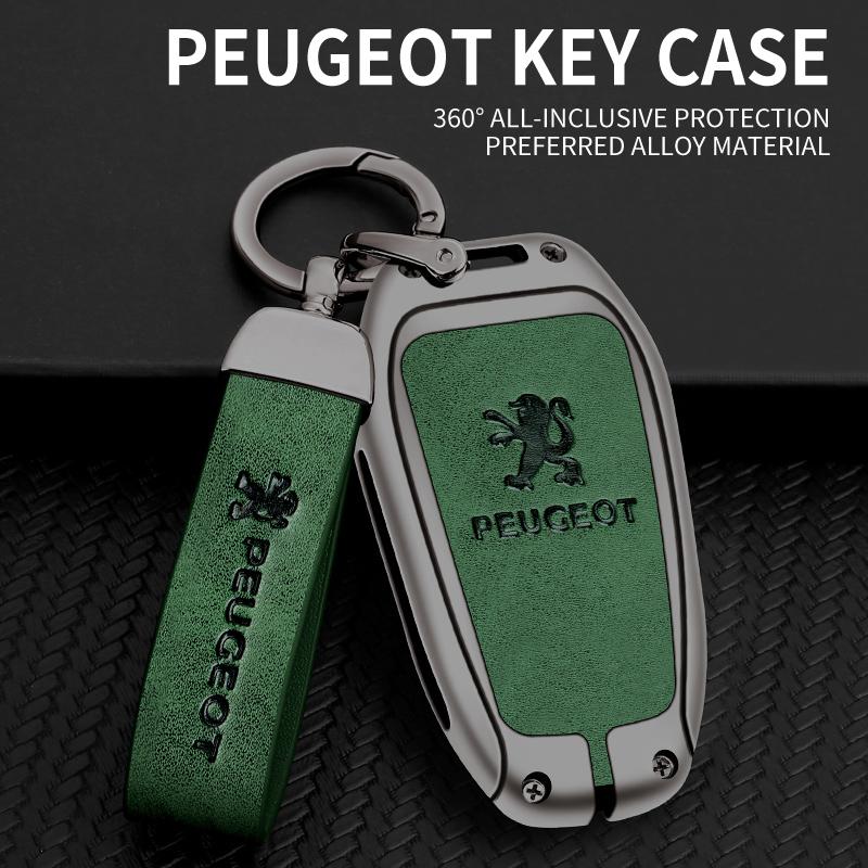 Zinc Alloy Leather Car Smart Remote Key Case Cover Shell Bag for Peugeot 308 408 508 2008 3008 4008 5008 Keychain Accessories
