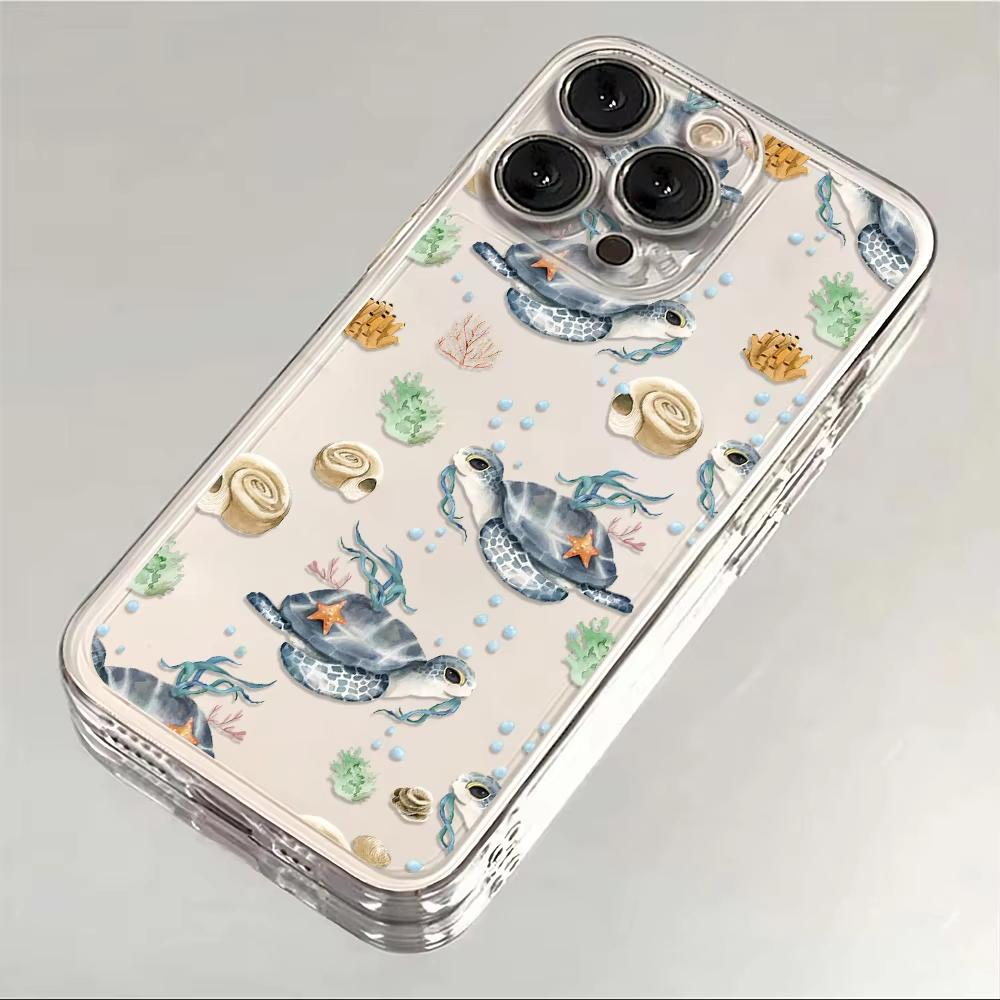 Summer Cartoon Turtle Pattern Phone Case For Xiaomi Mi Poco X6Pro X6 X7 X5 Pro Mi Poco F7 Pro F6 F5 Clear Bumper Cover