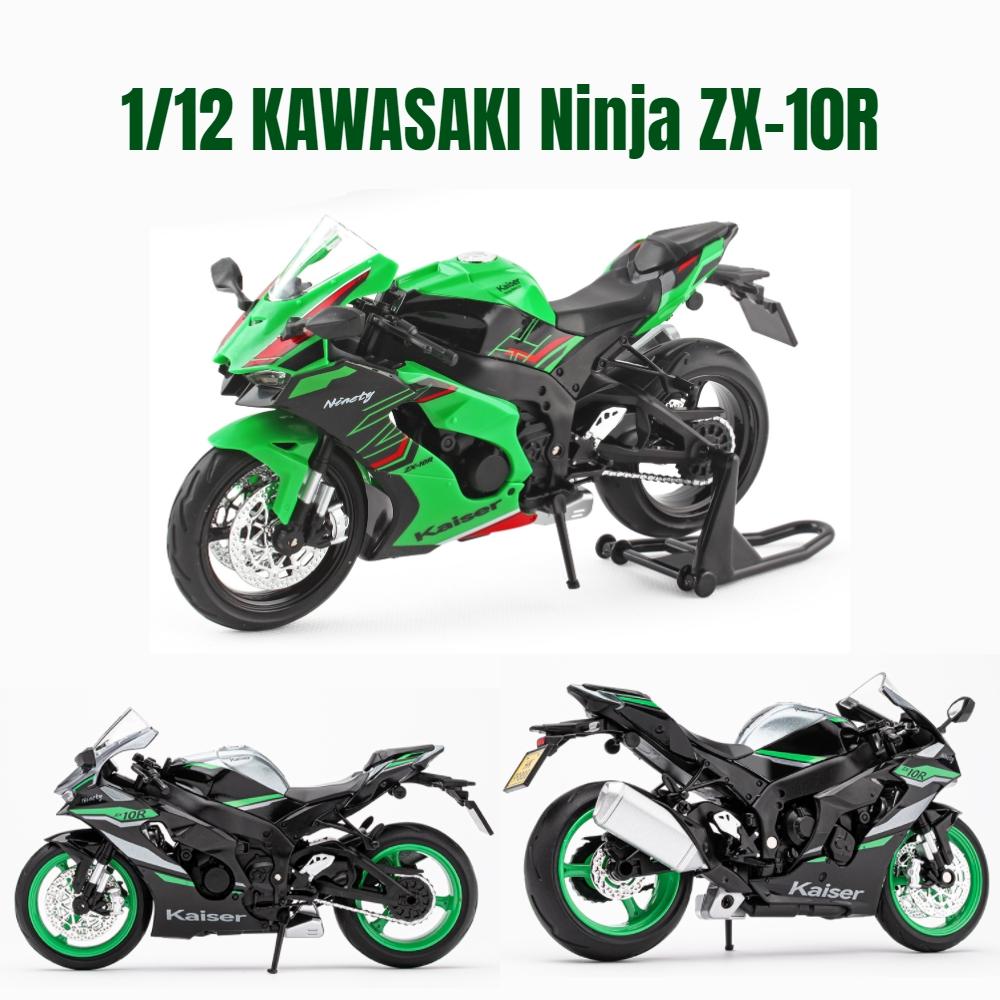 1/12 KAWASAKI Ninja ZX-10R игрушечный мотоцикл литой металлической модели супер гоночный звук и свет коллекция подарок для мальчиков детей