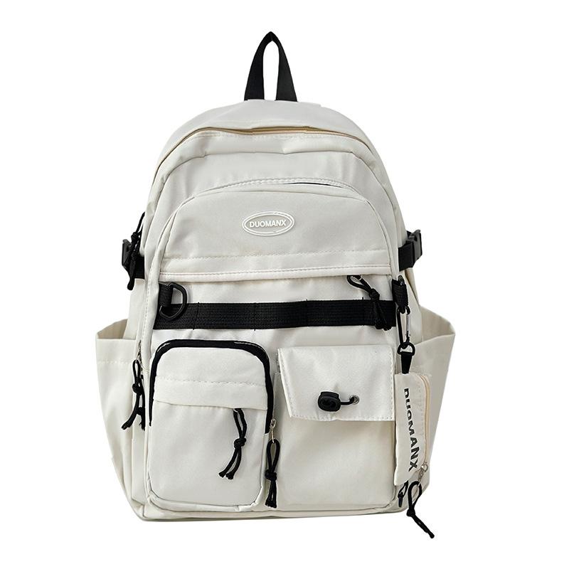 School bag, high-value Korean style INS versatile workwear style school bag, student, Japanese large-capacity backpack, travel backpack for men