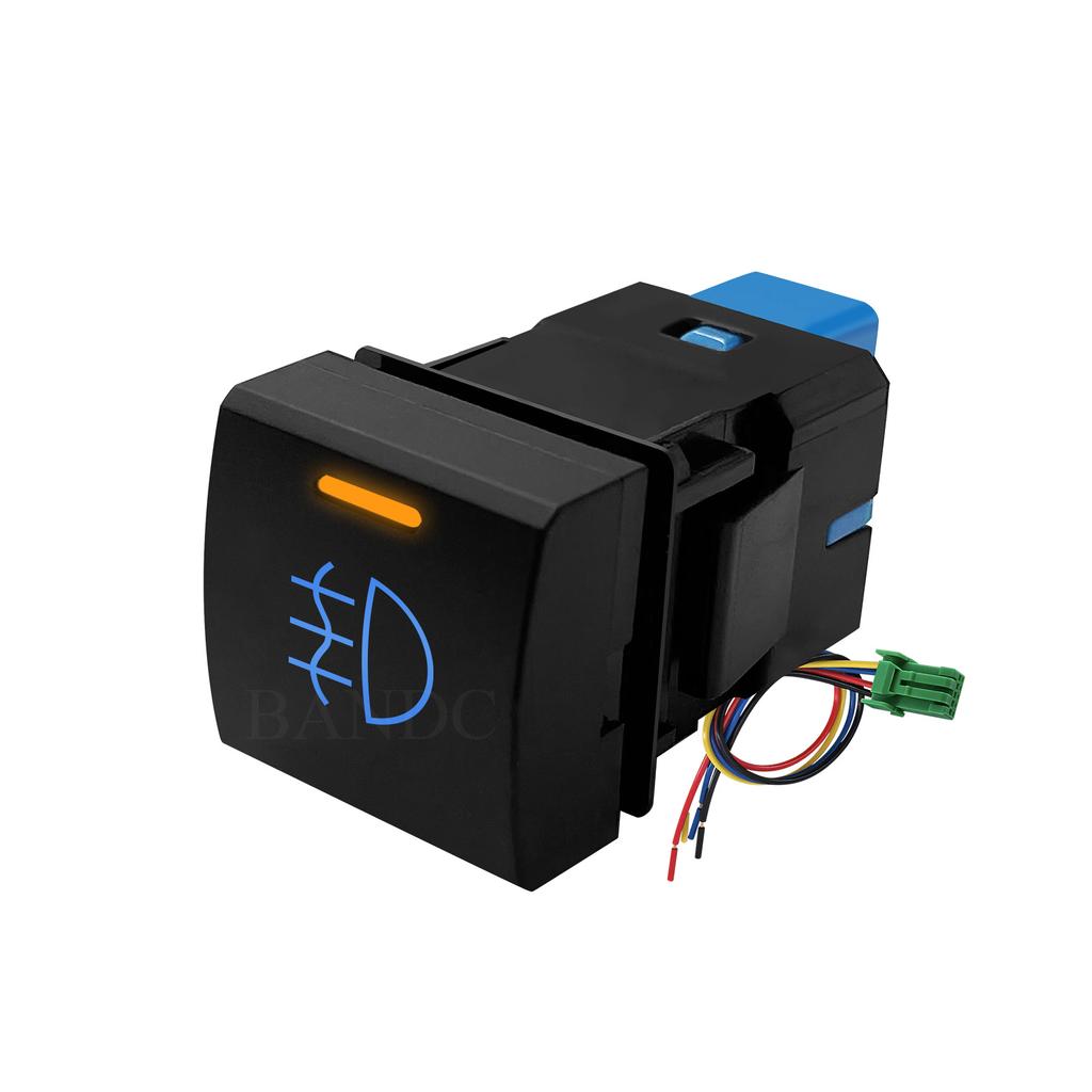 12V Car Push Button Switch Orange Blue Light Fixed Momentary Switch For Toyota Camry Altis RAV4 LC300 2022 Prado 150s 2020