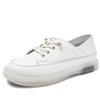 2025 Women's Genuine Leather White Sneakers: Breathable, Soft Cowhide Sole, Versatile Two-Wear Design for Spring & Summer.