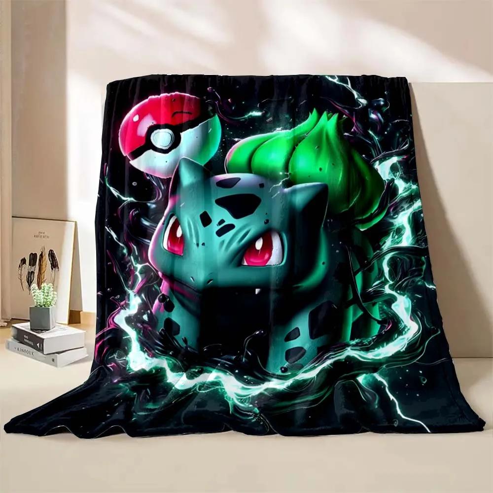 Cute Pokémon Bulbasaur Print Blanket Children Adult Blanket Soft Warm for Bed Sofa Travel Cover Blanket Children's Luxury Gifts