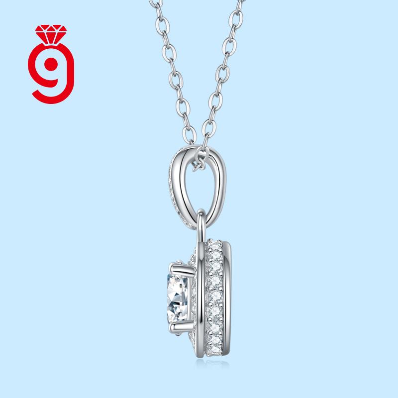 NEW Jewelry Fashion Fine 925 Sterling Silver Jewellery 1carat Iced Out VVS Real Moissanite Custom Pendant Women Chain Necklace