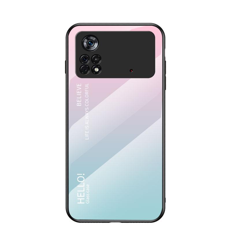 PocoX4 Pro Case Gradient Tempered Glass Cover For Xiaomi Poco X5 X4 GT X3 NFC C40 Xiomi Pocophone M3 M4 M5 S M5s Cases