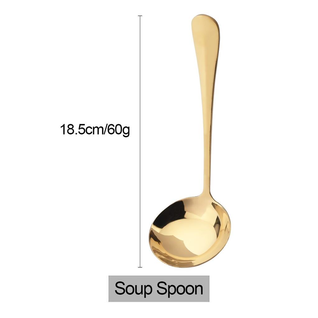 1Pc Colorful Soup Spoon Creative Mirror Stainless Steel Soup Spoon Long Handle Thicken Spoon Kitchen Bar Cooking Tools