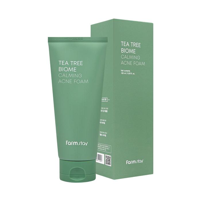 FARM STAY Tea Tree Biome Calming Acne Foam 180ml (3 Options)